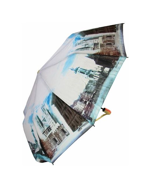 Popular Зонт полуавтомат 3 сложения купол 105 см. 10 спиц система антиветер чехол в комплекте для голубой