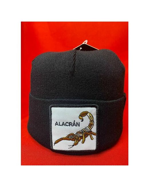 Panapanama Шапка бини осенняя-зимняя скорпион ALACRAN черная размер универсальный золотой черный