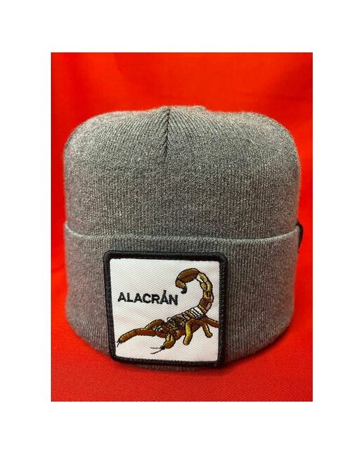 Panapanama Шапка бини осенняя-зимняя скорпион ALACRAN серая размер универсальный золотой серый