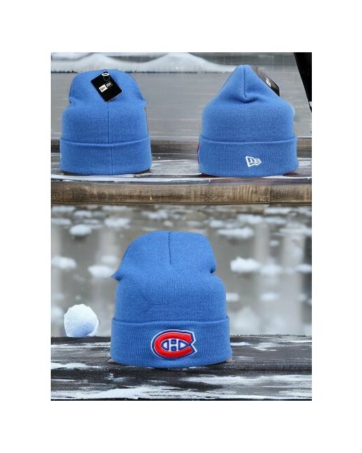 Panapanama Шапка бини зимняя спортивная Montreal Canadiens Монреаль Канадиенс светло синий размер универсальный