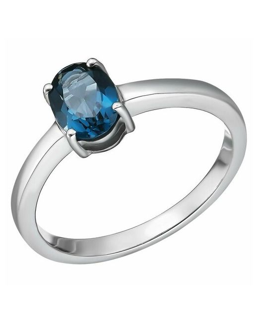 Ювелирочка Перстень серебро 925 проба родирование размер 18 серебряный синий