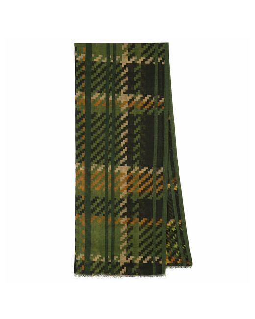 Павловопосадские платки Шарф 190х40 см зеленый черный