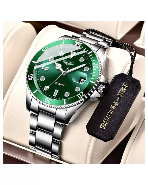 Beauty golik Наручные часы Часы с календарем наручные кварцевые зеленый серебряный