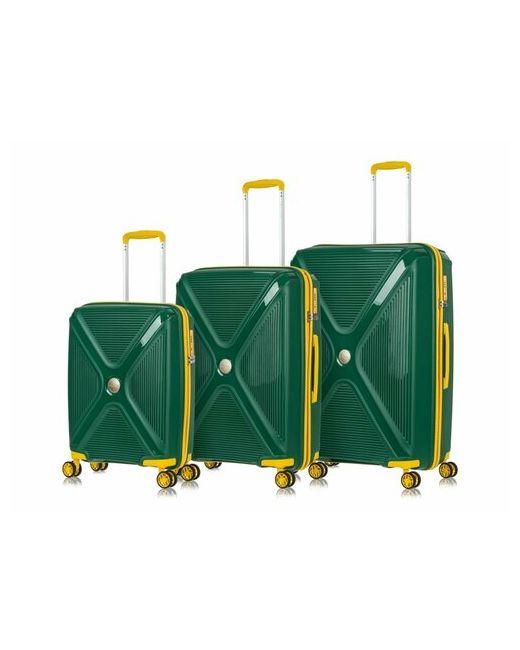L'Case Комплект чемоданов 3 шт. размер зеленый