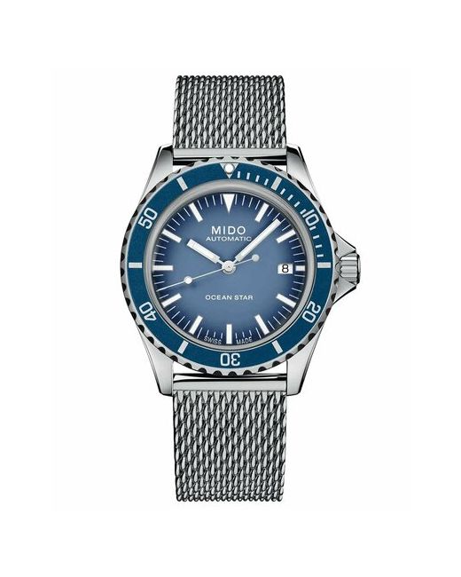 Mido Наручные часы Швейцарские механические Ocean Star Tribute M026.807.11.041.01 M0268071104101 с гарантией синий серебряный
