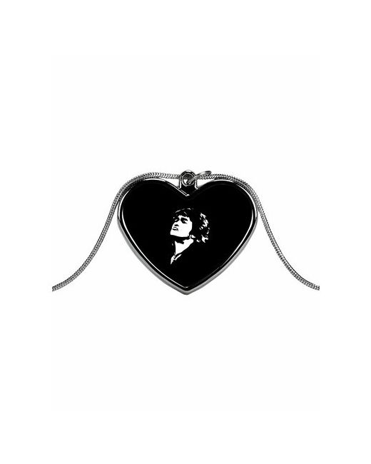 Unioncolors Комплект украшений Подвеска сердечко с рисунком на тонкой цепочке длина 25 см. черный