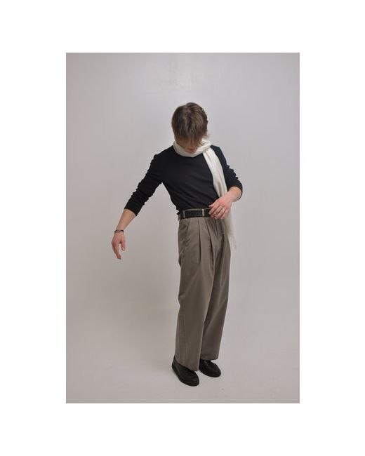 Pogarti Шаровары Широкие костюмные брюки с защипами размер серый серебряный