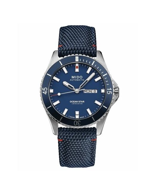 Mido Наручные часы Швейцарские механические Ocean Star 20th Anniversary Inspired by Architecture 200 M026.430.17.041.01 M0264301704101 с гарантией синий серебряный