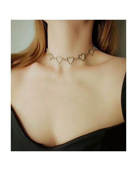 Jewellery by Valentina Korsheva Чокер на шею Сердца длина 38 см. серебряный