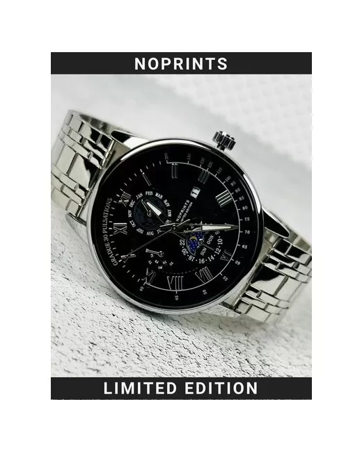 Noprints Наручные часы Часы наручные классические NP68 черный серебряный