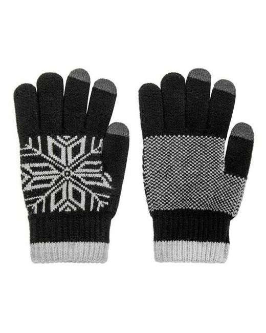 Gsmin Перчатки Touch Gloves для сенсорных емкостных экранов Снежинка Черный
