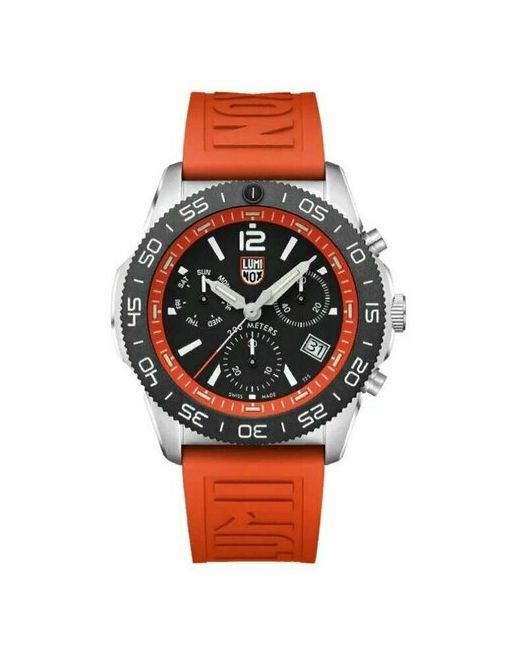 Luminox Наручные часы Часы наручные Pacific Diver XS.3149. Кварцевый хронограф. Подарок мужчине на день рождения юбилей черный оранжевый