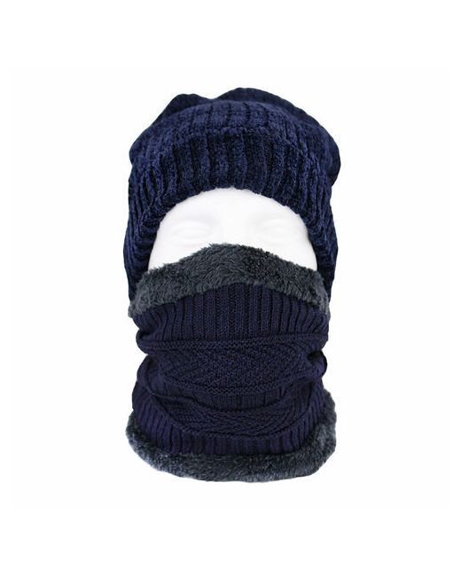 Kamukamu Комплект бини зимний на меху шапка шарф размер OneSize