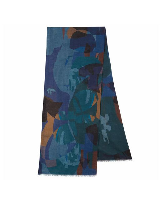Павловопосадские платки Шарф 190х40 см синий