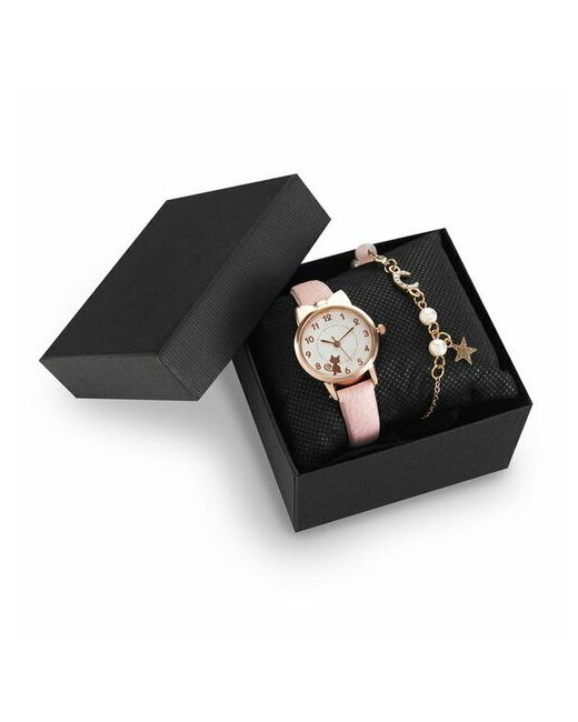 Сима-ленд Наручные часы Подарочный набор 2 в 1 Кошечка наручные и браслет