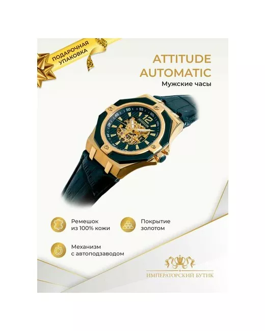 Императорский бутик Наручные часы Механические наручные Attitude черный