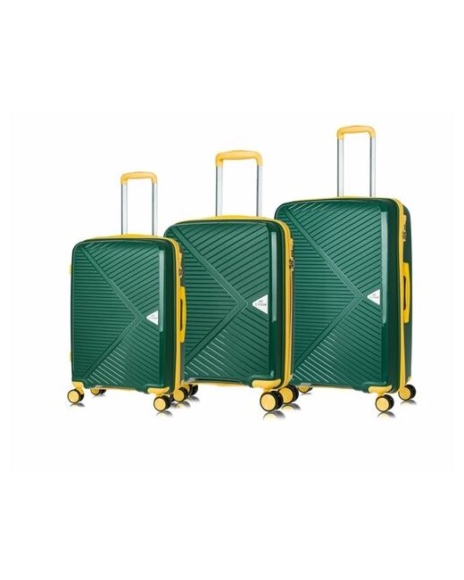 L'Case Комплект чемоданов 3 шт. 119 л размер зеленый