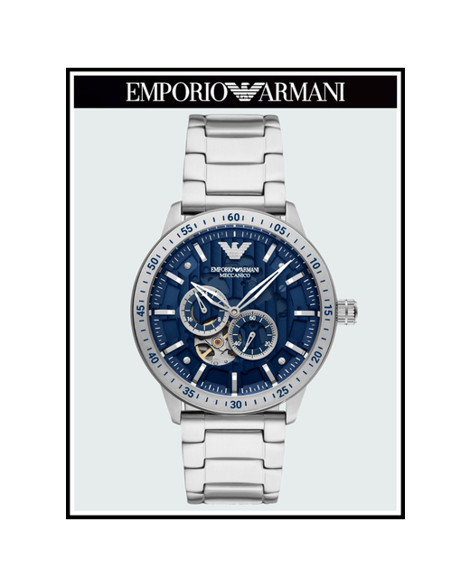 Emporio Armani Наручные часы Mario наручные механические оригинальные стальные синий серебряный