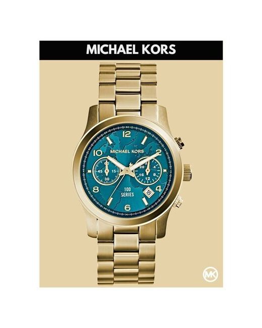 Michael Kors Наручные часы Runway Часы Золотые бирюзовый