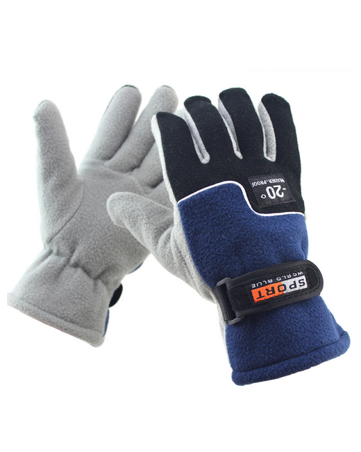 Holygolem Флисовые перчатки mod11 черные с синим размер