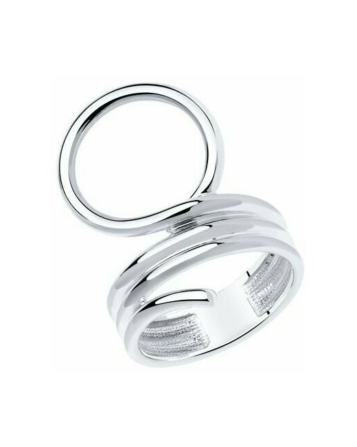 Sokolov Кольцо наборное Стильное кольцо Пружина с кругом из серебра SKLV серебро 925 проба родирование размер 17 серебряный