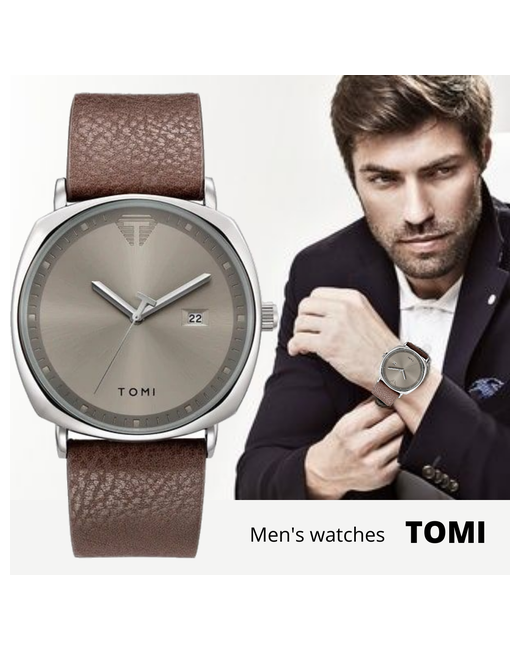 Grandtur Наручные часы Часы наручные Tomi кварцевые кожаный ремешок/brown/steel коричневый серебряный