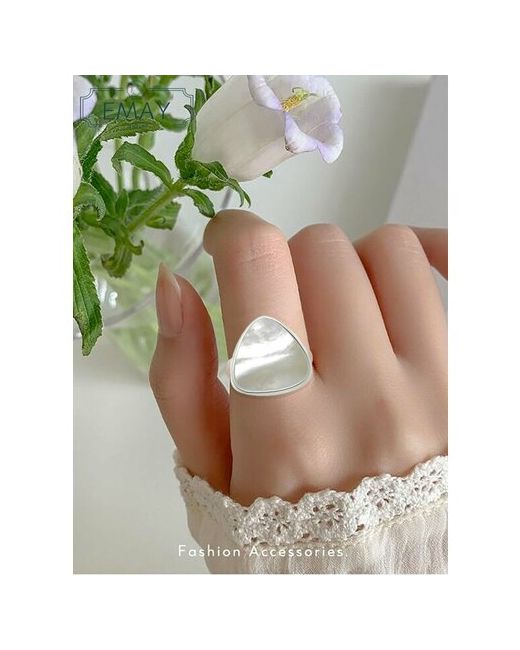 Emay Кольцо кольцо с перламутром перламутр размер 19 белый серебряный