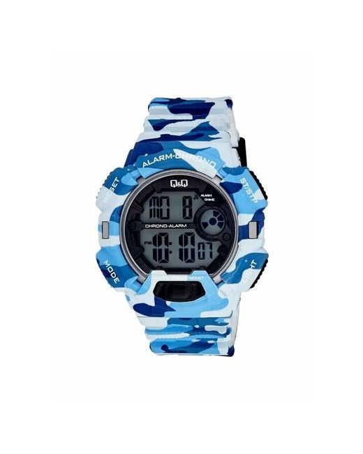 Q&Q Наручные часы Часы наручные M132-007 Гарантия 1 год синий белый