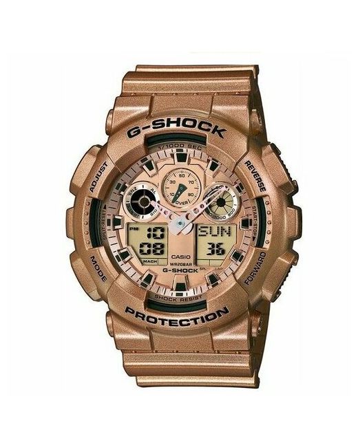 Casio Наручные часы G-Shock GA-100GD-9A 200WR будильник розовый