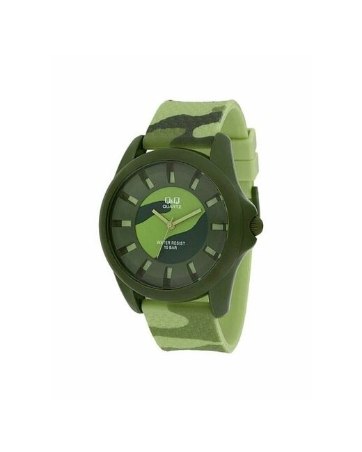 Q&Q Наручные часы Часы наручные VR42-020 Гарантия 1 год зеленый