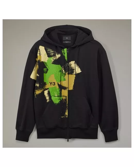 Y-3 Худи Placed graphic full-zip hoodie размер