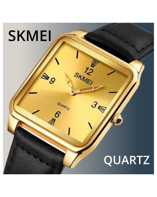 Grandtur Наручные часы Часы наручные SKMEI кварцевые с кожаным ремешком Gold