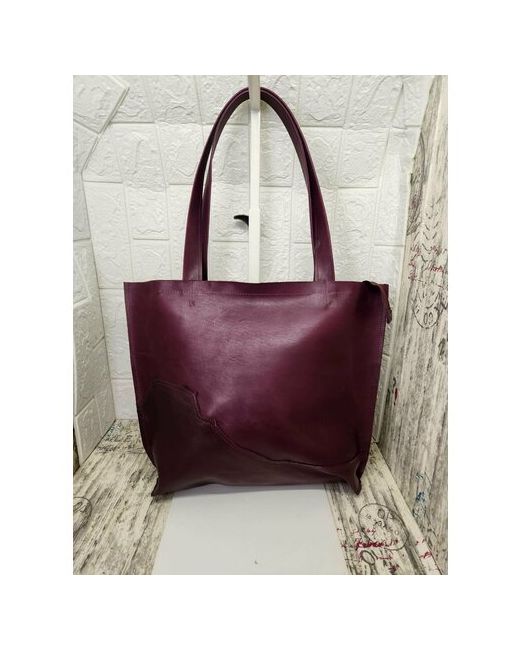 Elena leather bag Сумка шоппер фактура гладкая бордовый