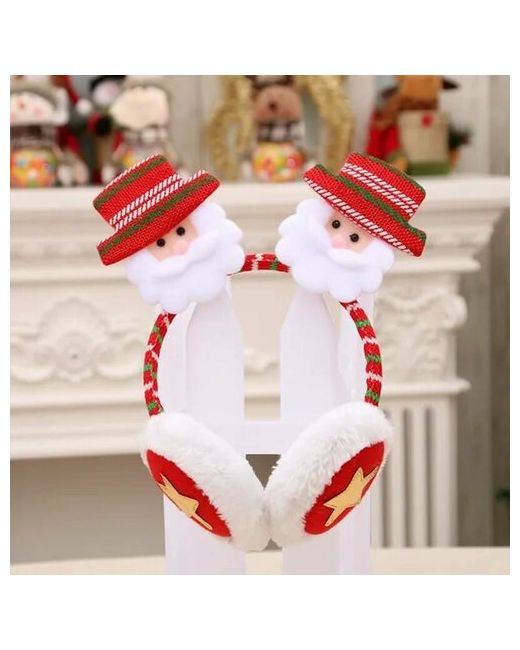 Grodwell Меховые наушники Деда Мороза карнавальный ободок