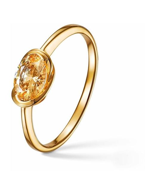 Oriental Кольцо помолвочное ОРИЕНТАЛЬ красное золото 585 проба Swarovski Zirconia размер 16