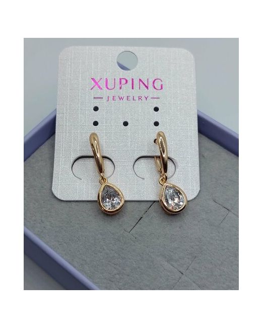 Xuping Jewelry Серьги с камнями бижутерия циркон размер/диаметр 25 мм.