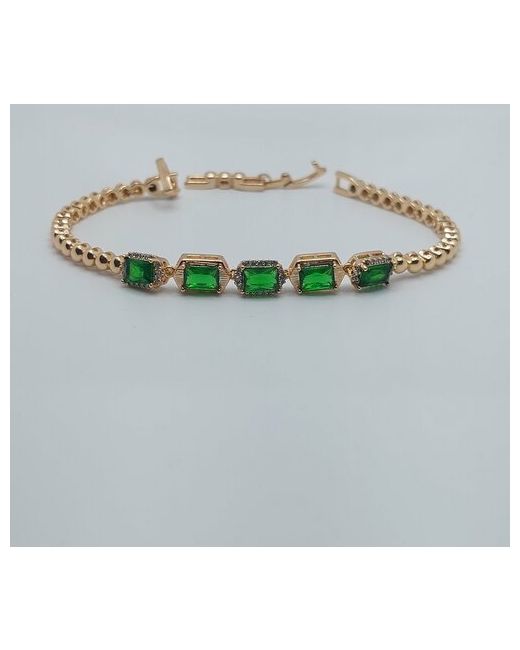 Xuping Jewelry Браслет-цепочка Браслет на руку бижутерия циркон 1 шт. размер 17 см. зеленый золотой
