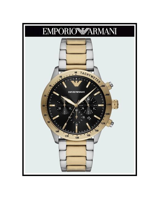 Emporio Armani Наручные часы Mario наручные кварцевые оригинальные серебряный золотой
