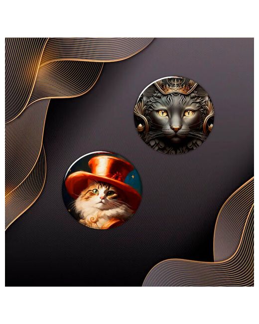 Фартоvый Комплект значков Значки на одежду с кошками 2 шт комплект подарочный шт.