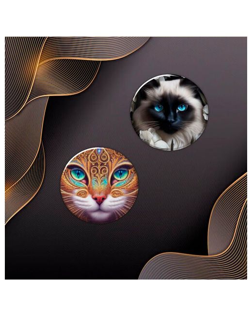 Фартоvый Комплект значков Значки на одежду с кошками 2 шт комплект подарочный шт.