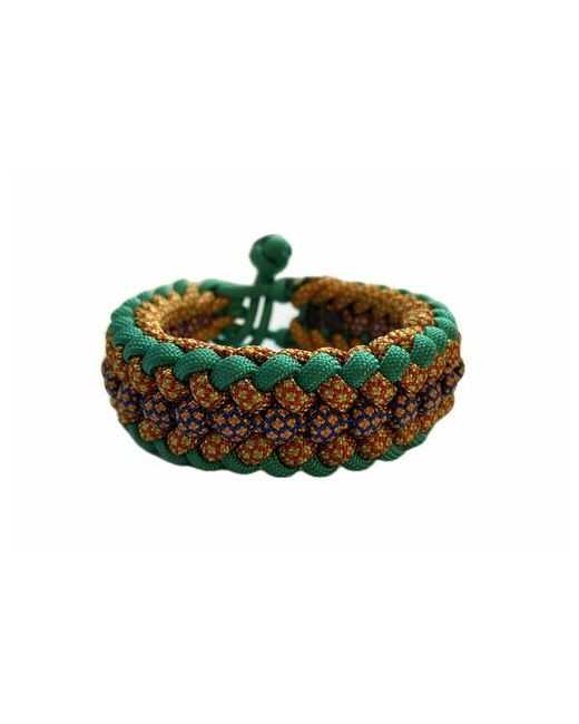 Sunny Street Славянский оберег плетеный браслет Счастливый дракон 1 шт. размер 7 см. диаметр 6 зеленый розовый