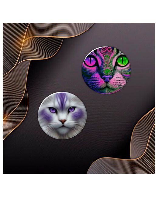 Фартоvый Комплект значков Значки на одежду с кошками 2 шт комплект подарочный шт. синий