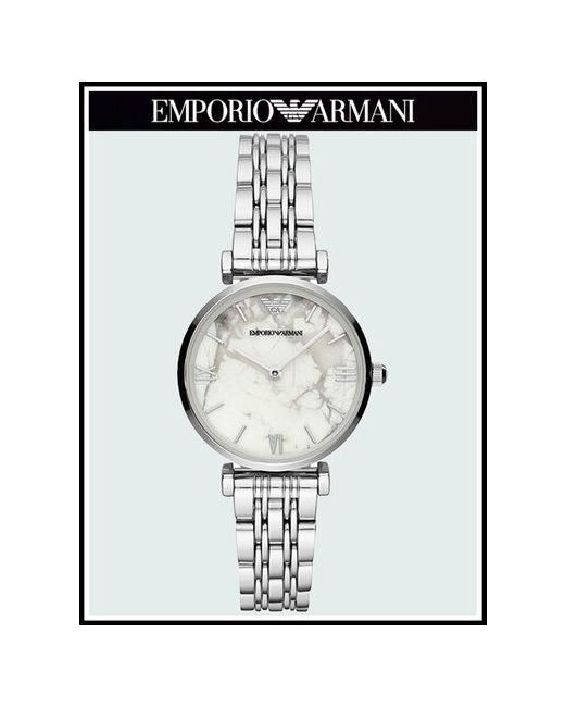 Emporio Armani Наручные часы Gianni T-Bar наручные кварцевые оригинальные белый серебряный