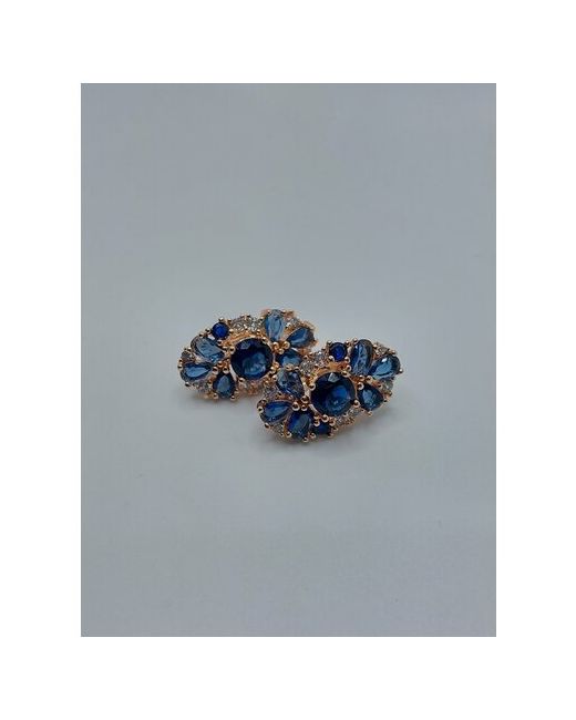 Fashion Jewelry Серьги самоцветы бижутерия циркон размер/диаметр 17 мм. золотой