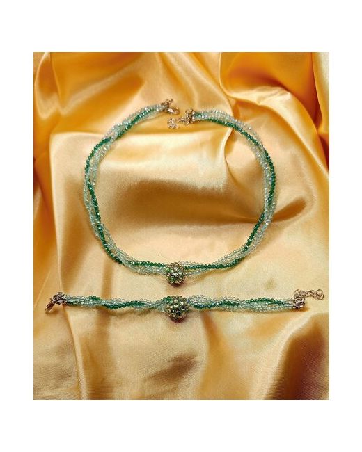 Дарья Дитмар Комплект бижутерии украшений из шпинели ручной работы колье и браслет шпинель зеленый бирюзовый