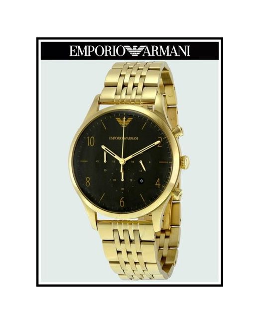 Emporio Armani Наручные часы Classic Золотые Часы Мужские с черным циферблатом