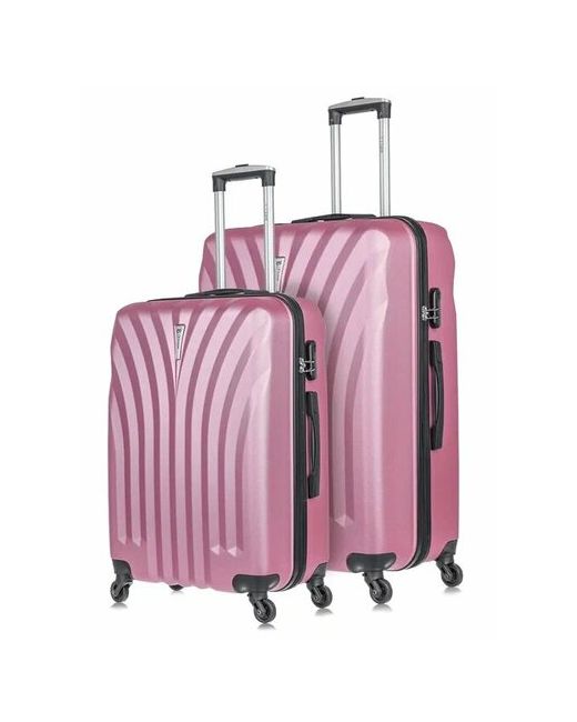 L'Case Комплект чемоданов Phuket 2 шт. 133 л размер розовый