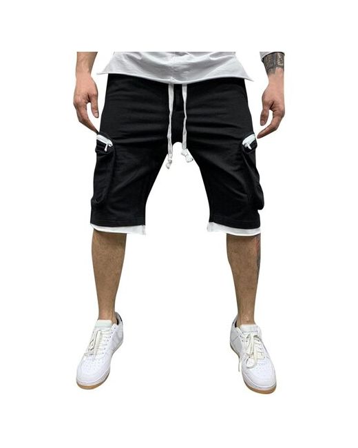 Kamukamu Шорты Летние быстросохнущие шорты-карго с карманами черный размер 3xl
