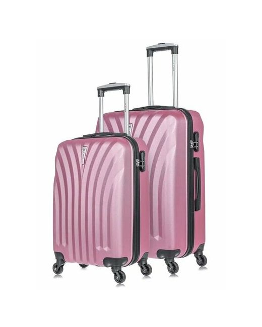 L'Case Комплект чемоданов Phuket 2 шт. 84 л размер розовый