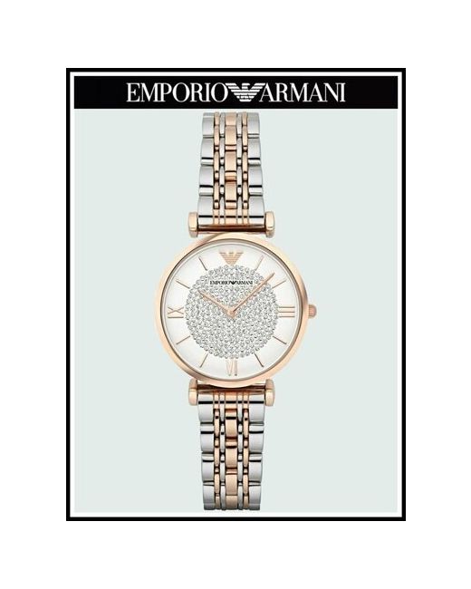 Emporio Armani Наручные часы Gianni T-Bar Итальянские Часы розовый серебряный